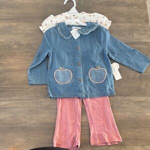 Denim Jacket with Pink Pants Set